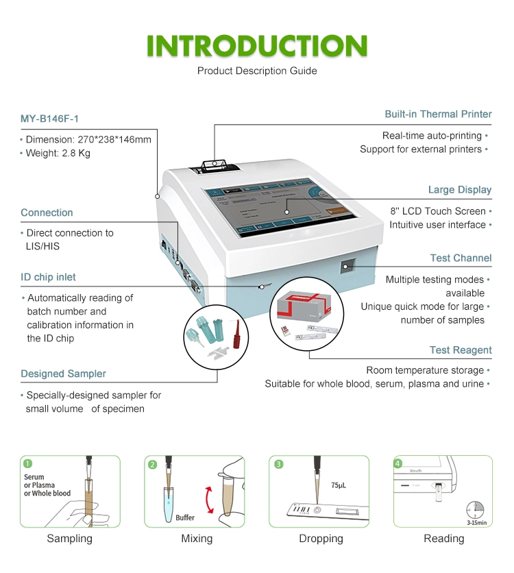 Clinical Analytical Instruments Quantitative Fluorescence Immunoassay Analyzer Poct Rapid Test