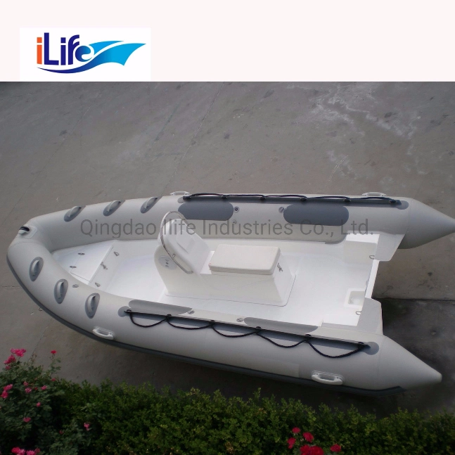 Ilife Il-B480t T-Series Rigid Hull Firberglass Work Inflatable Fishing Sport FRP Rescue Boat Deep V Sharp with  Center  Console